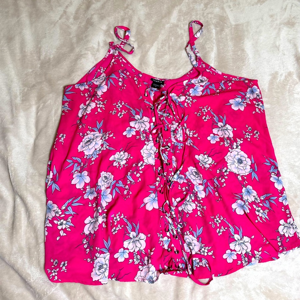 Torrid pink Lace up Cami